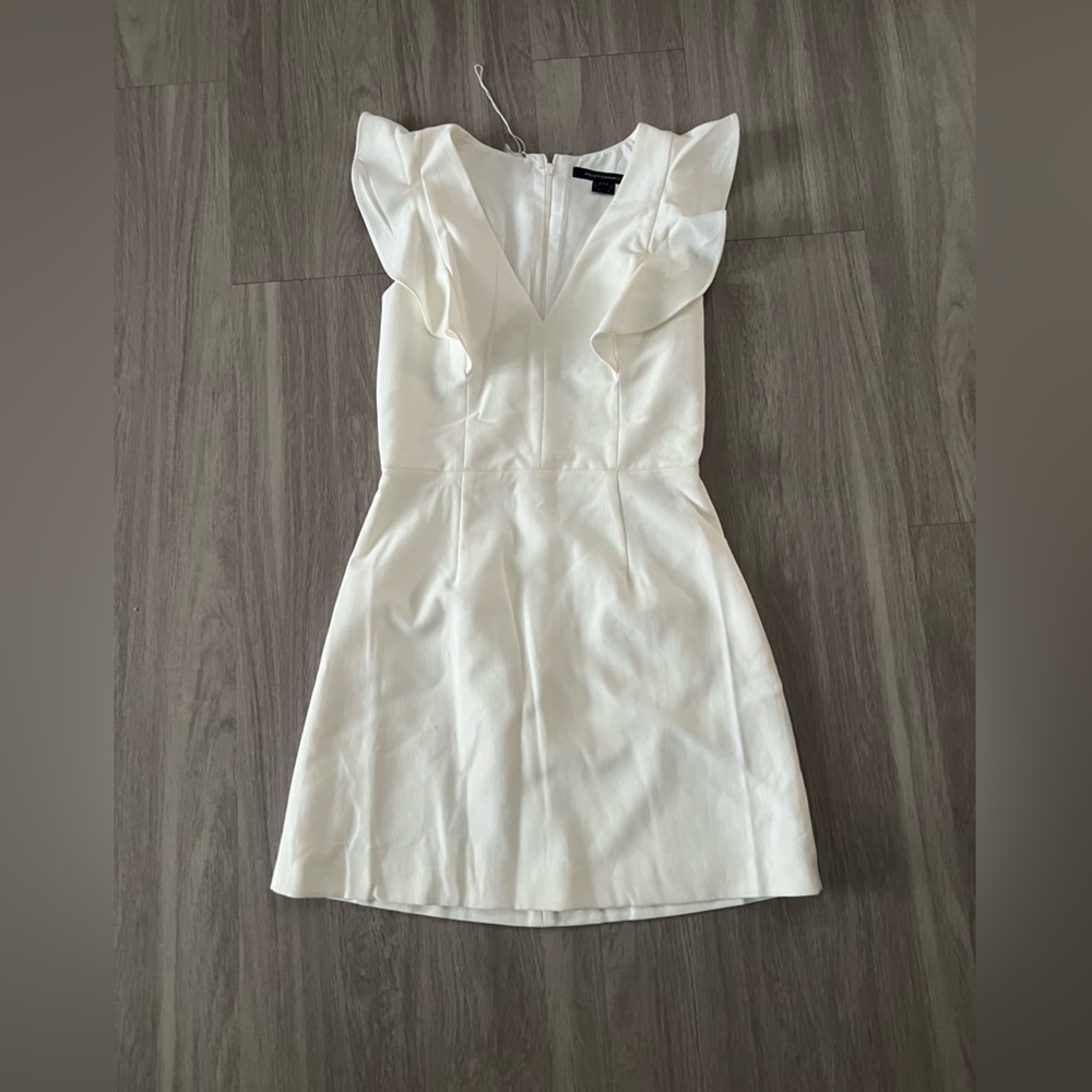 French Connection Cream Ruffle Mini Dress size 10